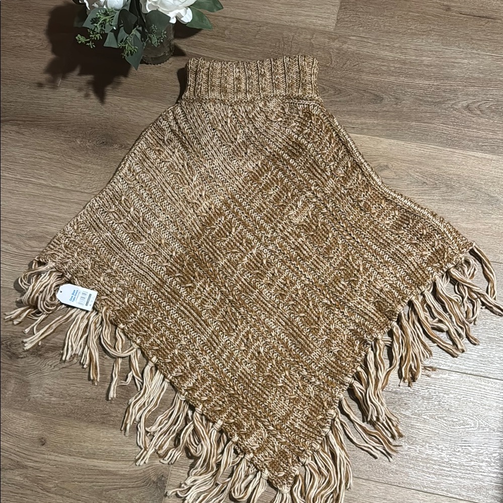 Time and Tru Tan Shrug with Textured Knit
